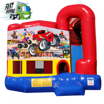 Monster Truck Bounce House with Slide